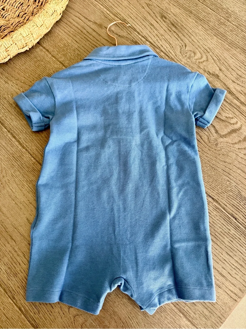 NWT! GAP - Baby Pique Polo Shorty One-Piece 6-12 M | Bainbridge blue!